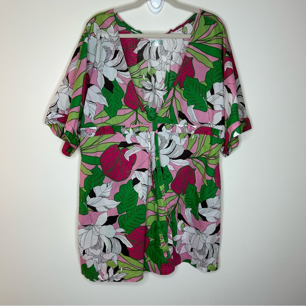 Old navy Hawaiian print swim cover up top